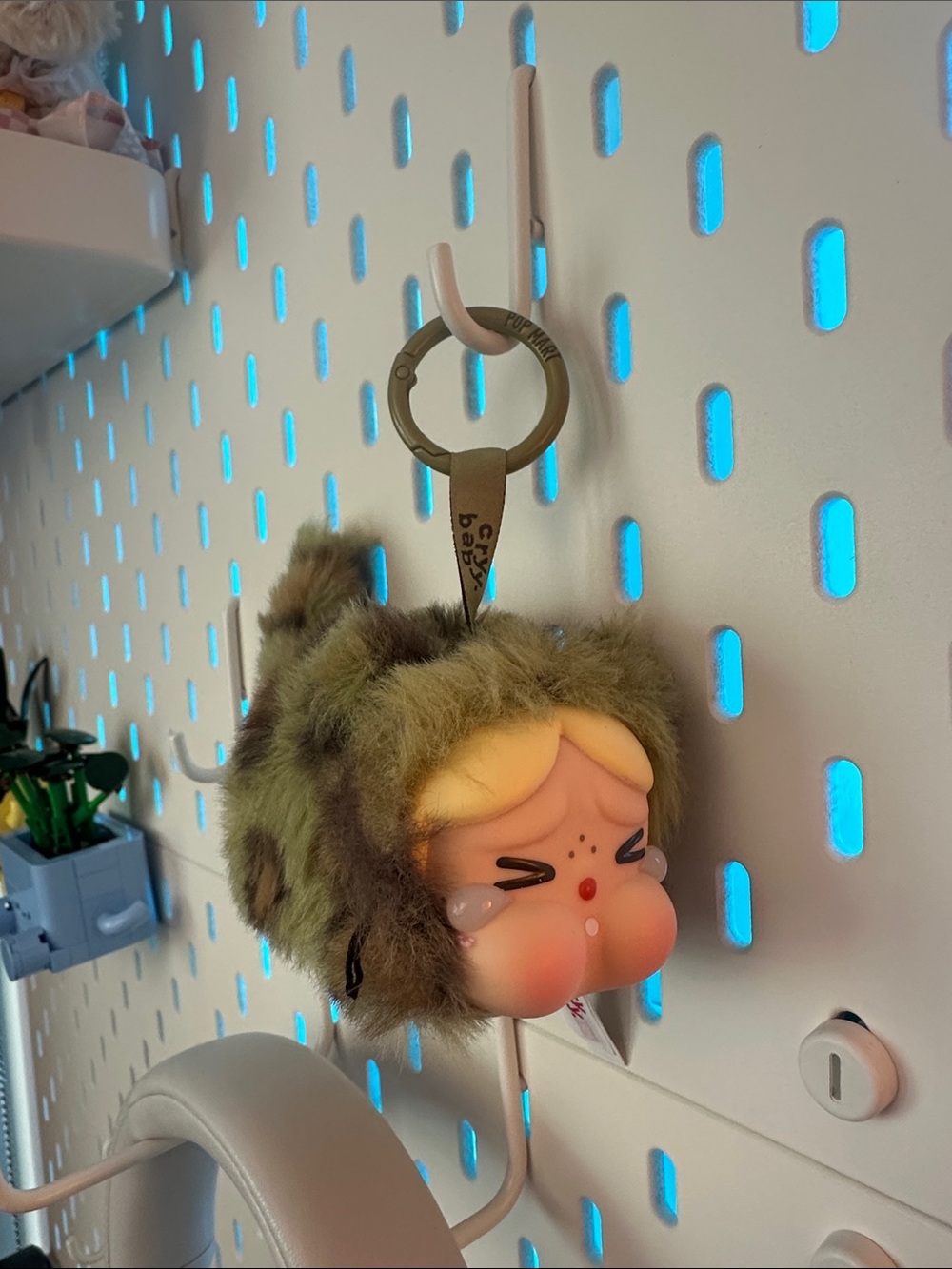 Crybabe popmart Baby Plush Keychain in Olive Green - Home Wall Decor Accent